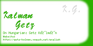 kalman getz business card
